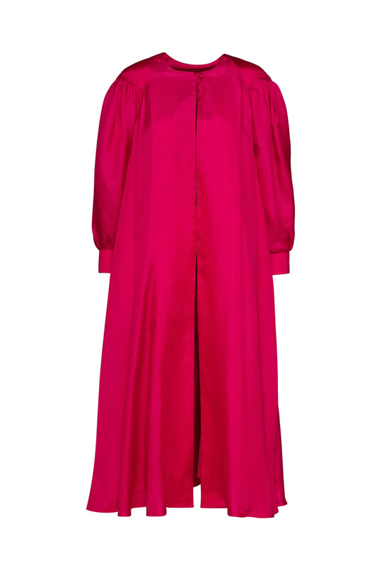 Oversized Silk Fuchsia Summer Coat